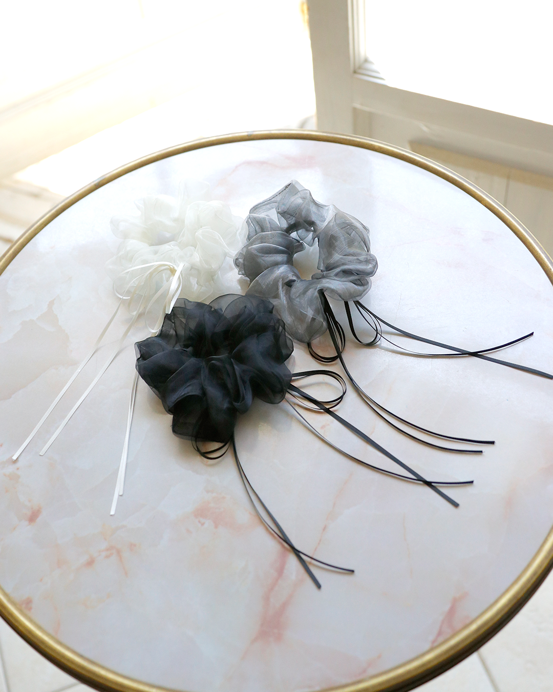 ribbon shirring scrunchie