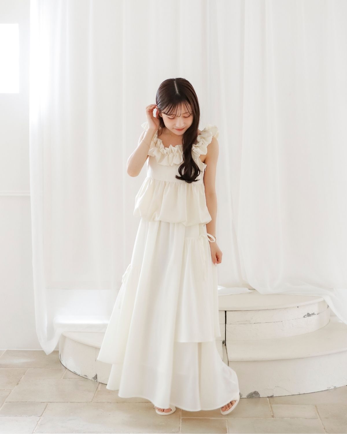 【restock】asimée tiered camisole onepiece