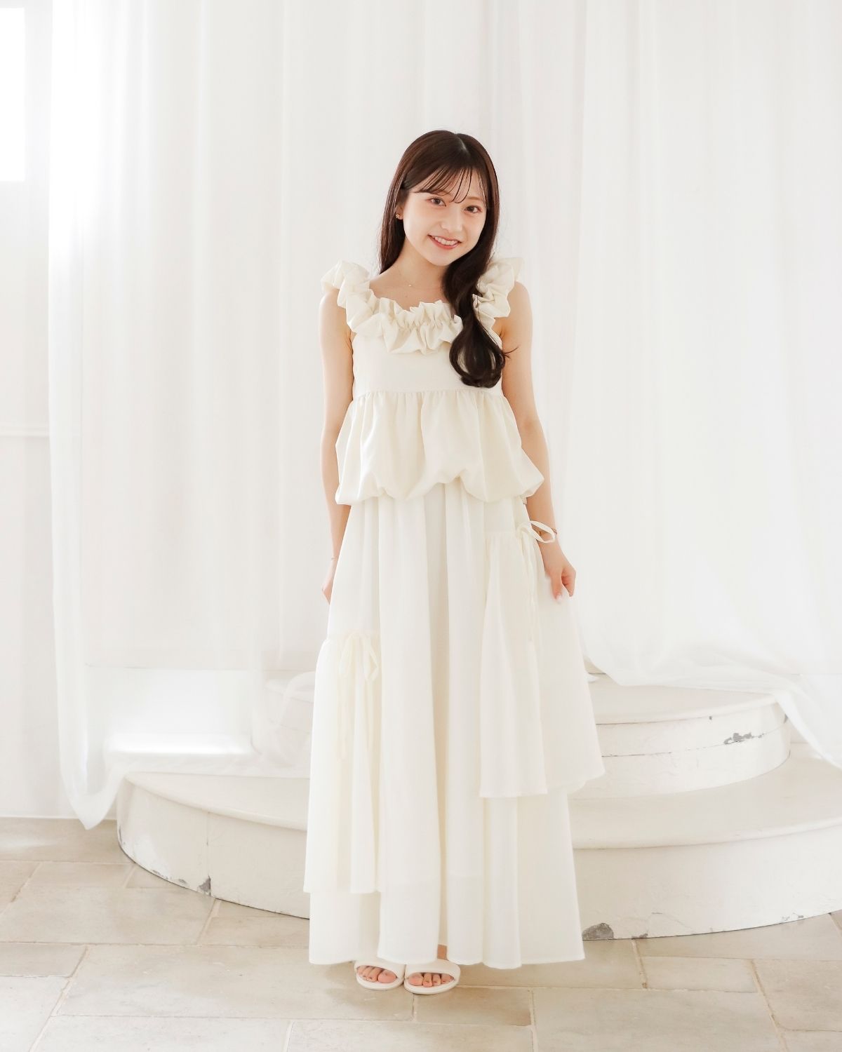 【restock】asimée tiered camisole onepiece