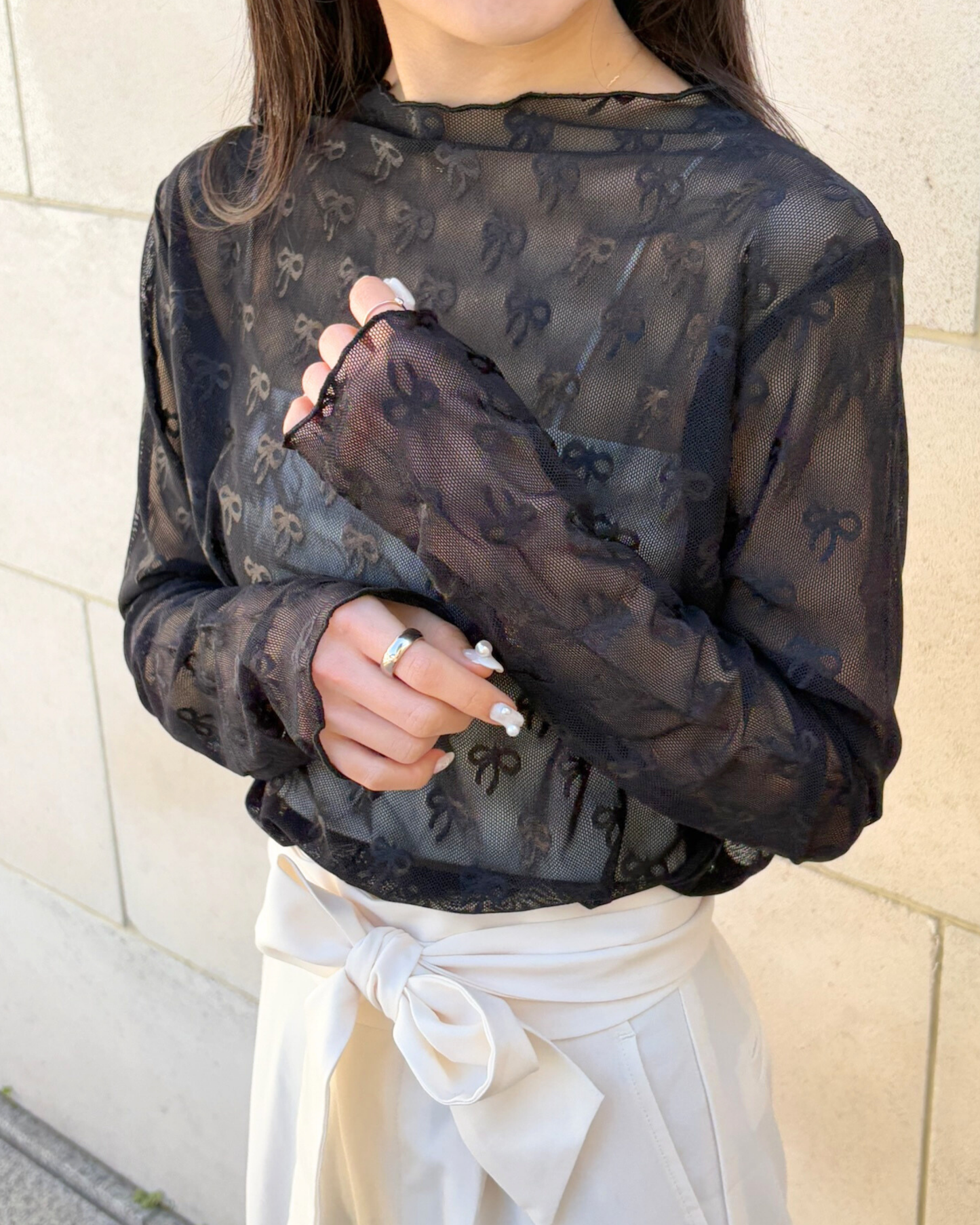 ribbon sheer tops