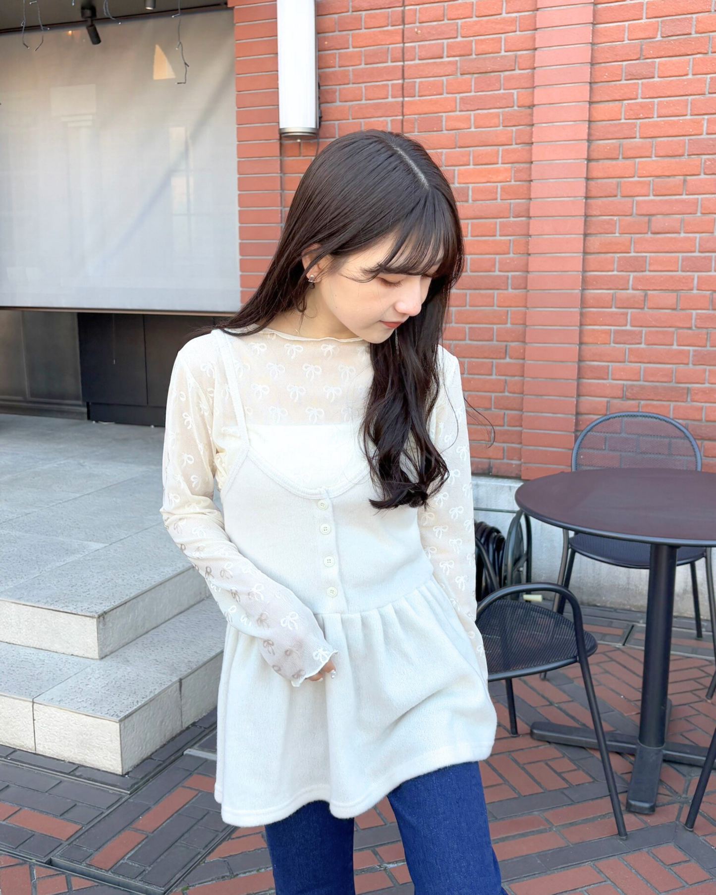 ribbon sheer tops