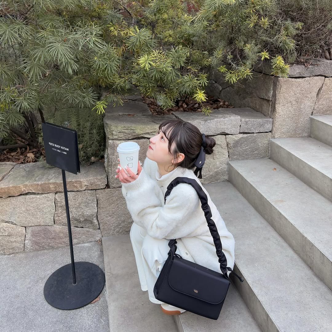 Gathered Shoulder Square Bag