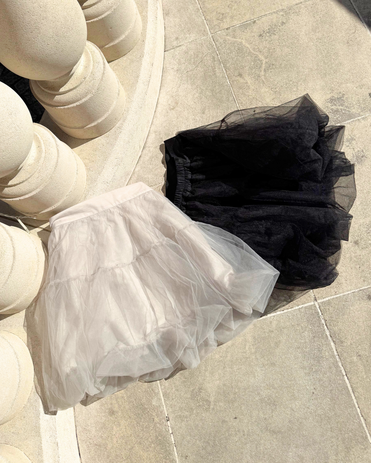 tulle balloon skirt