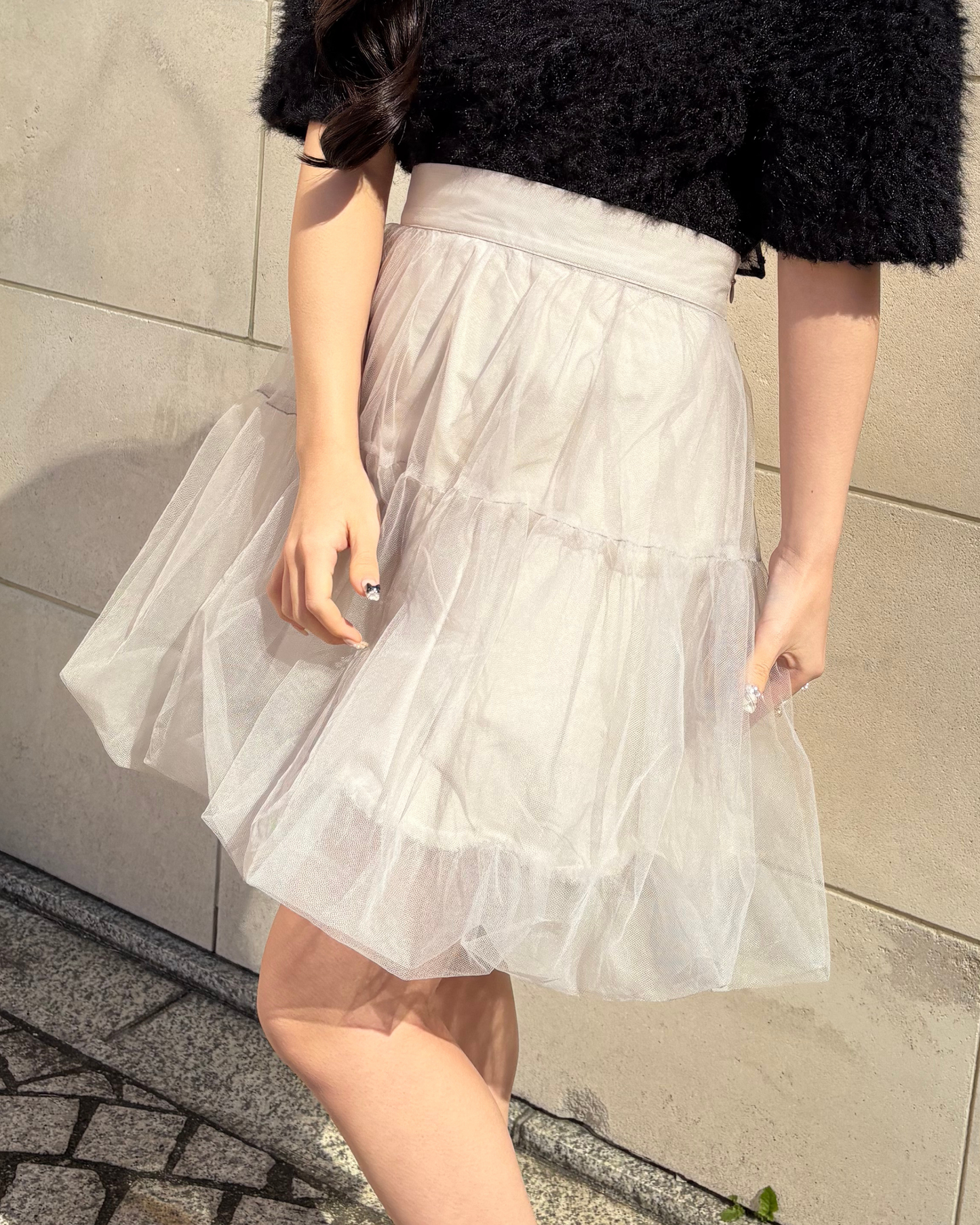 tulle balloon skirt
