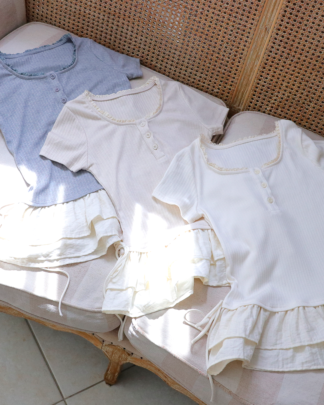 ruffled hem t-shirt