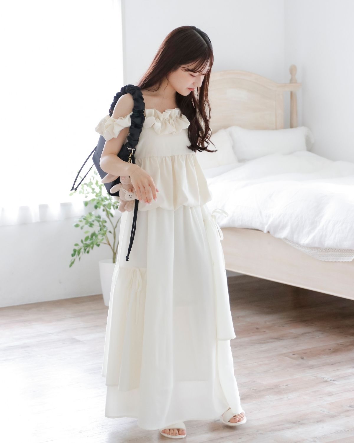 【restock】asimée tiered camisole onepiece