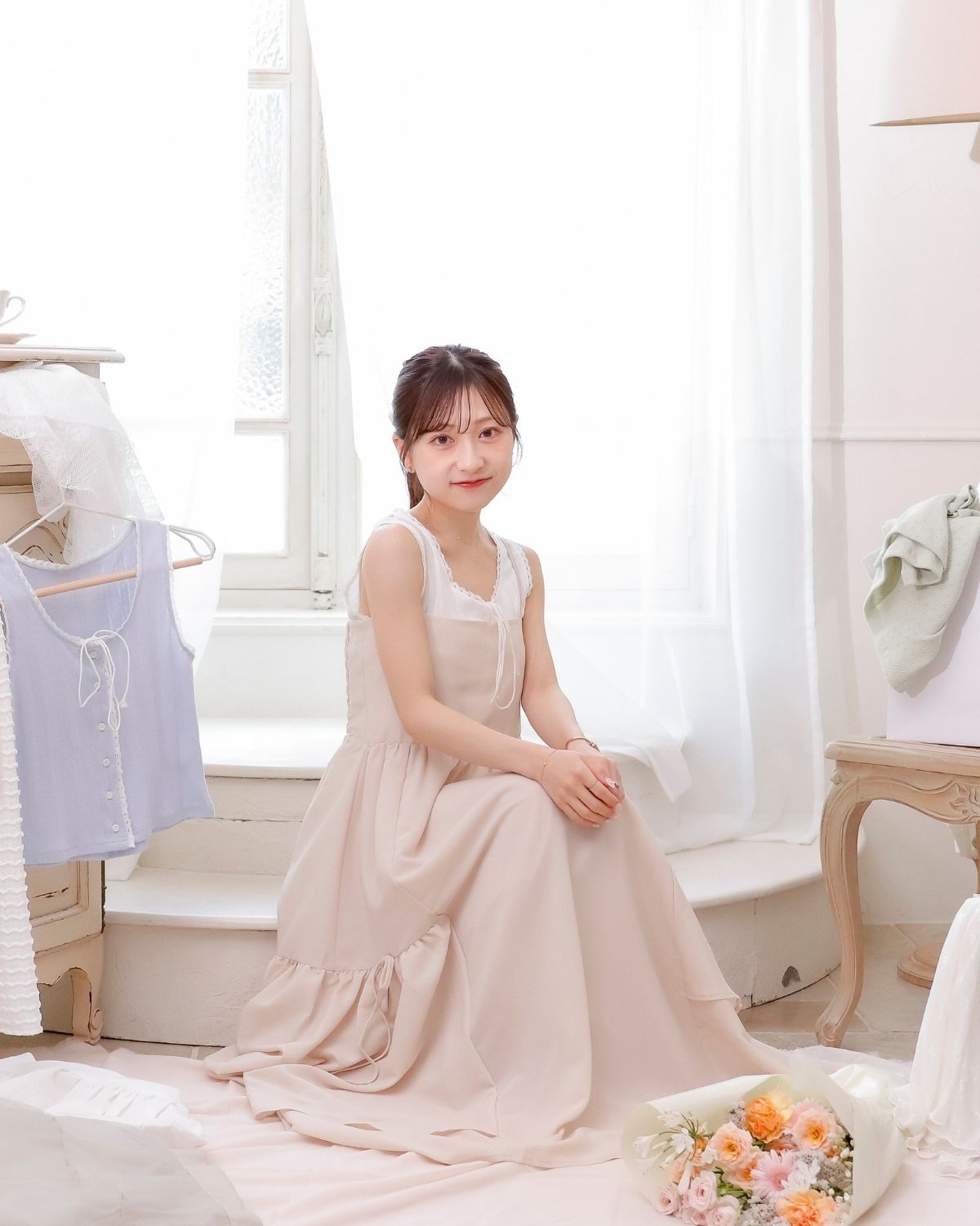 【restock】asimée tiered camisole onepiece