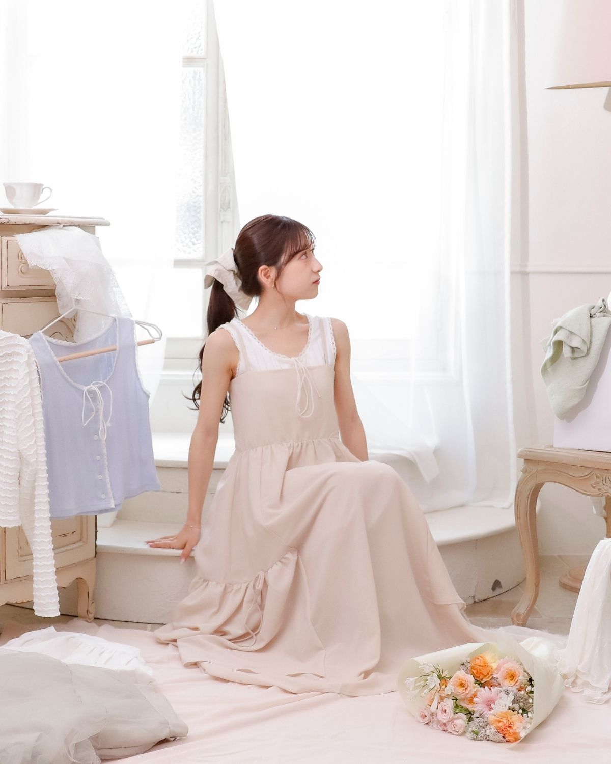 【restock】asimée tiered camisole onepiece