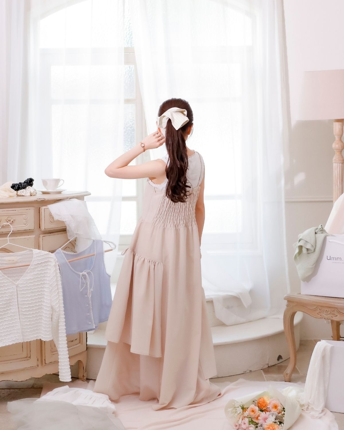 【restock】asimée tiered camisole onepiece