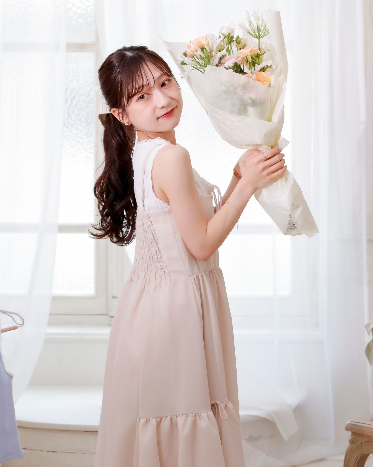 【restock】asimée tiered camisole onepiece