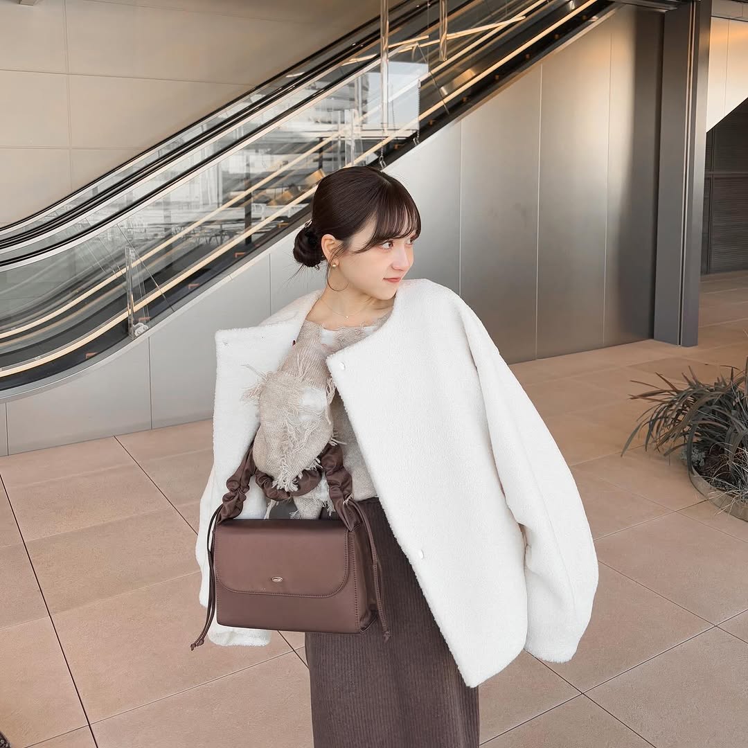 Gathered Shoulder Square Bag