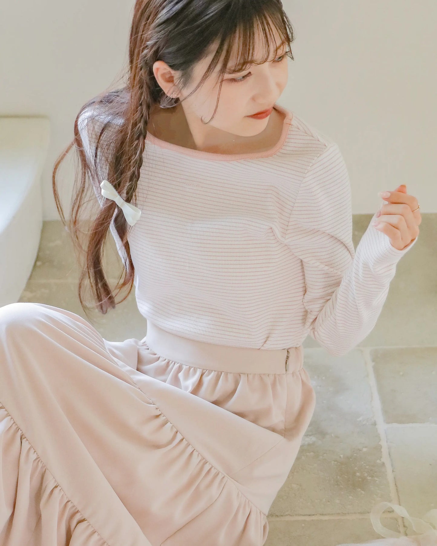 umm logo tops【baby pink】
