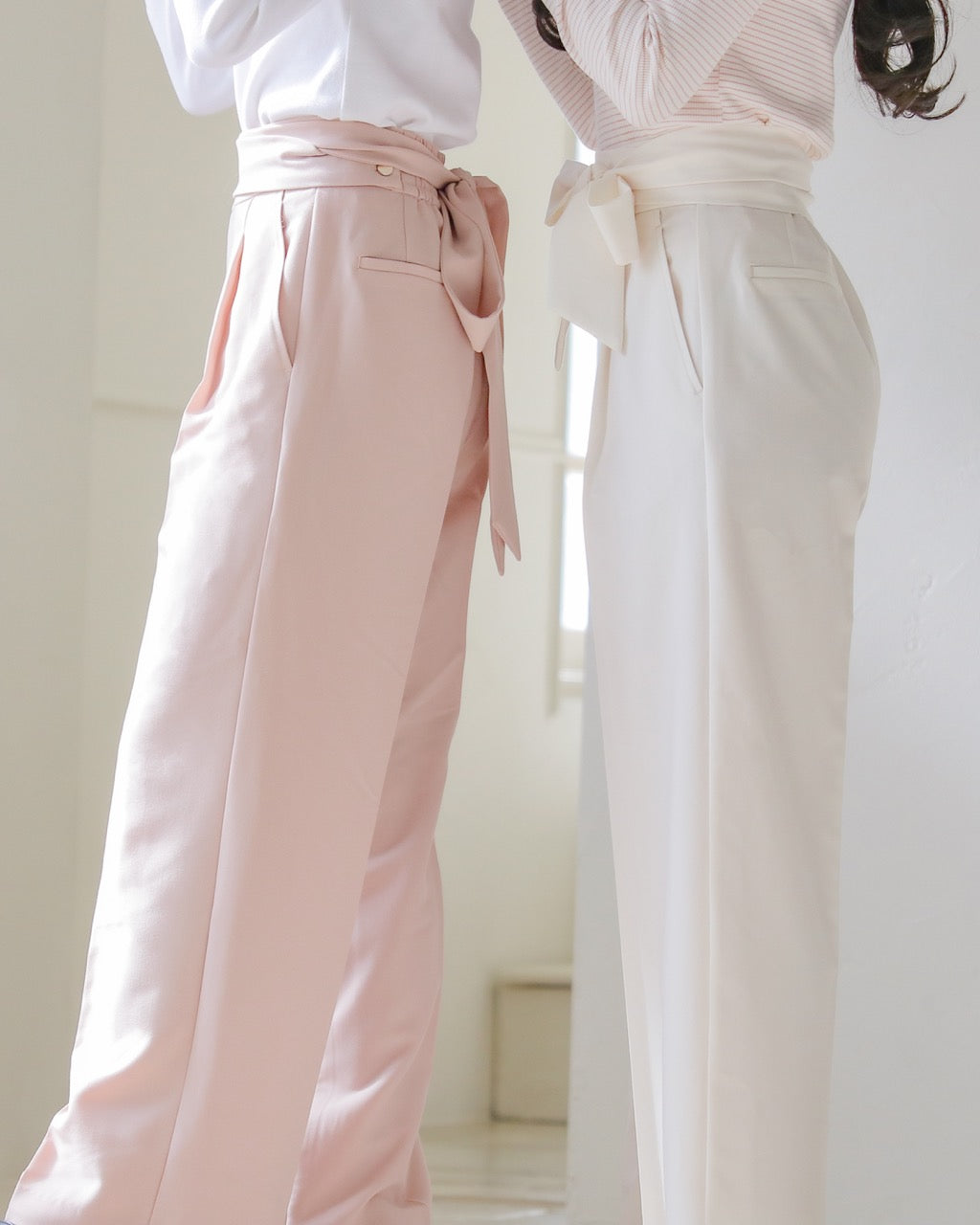 2way straight pants【milky white】