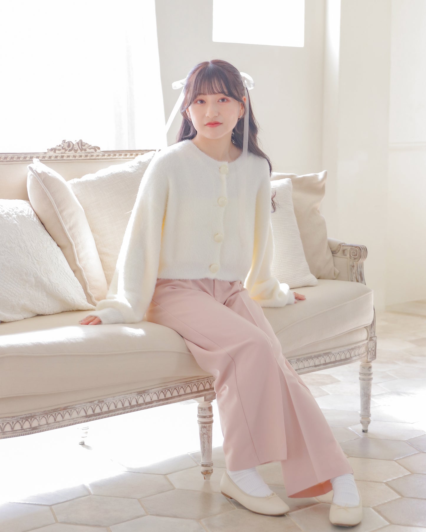 2way straight pants【piggy pink】