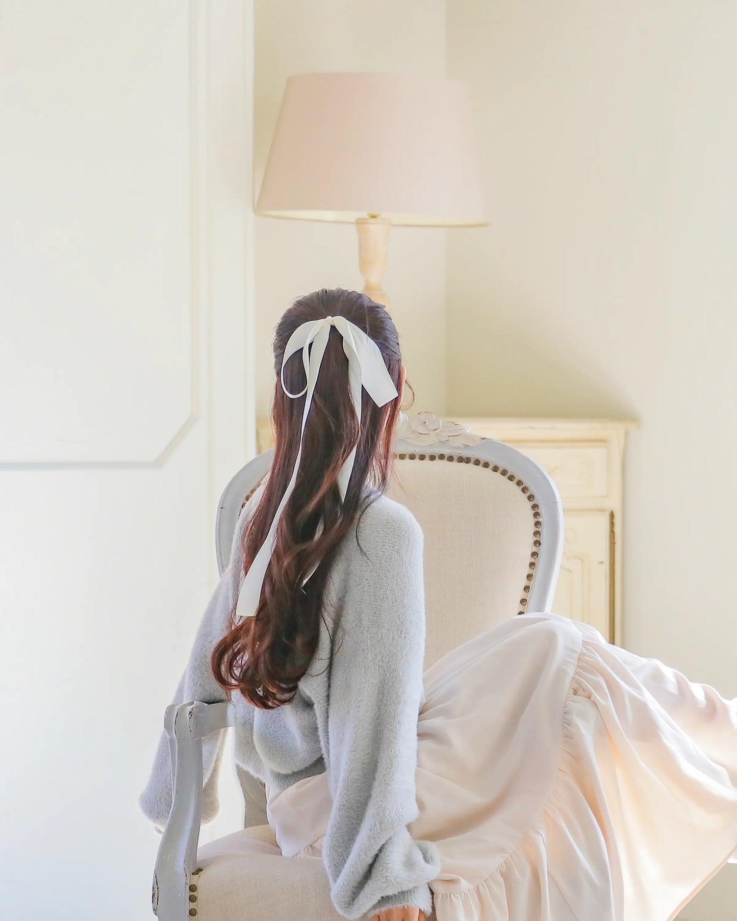 mohair short cardigan【soft gray】