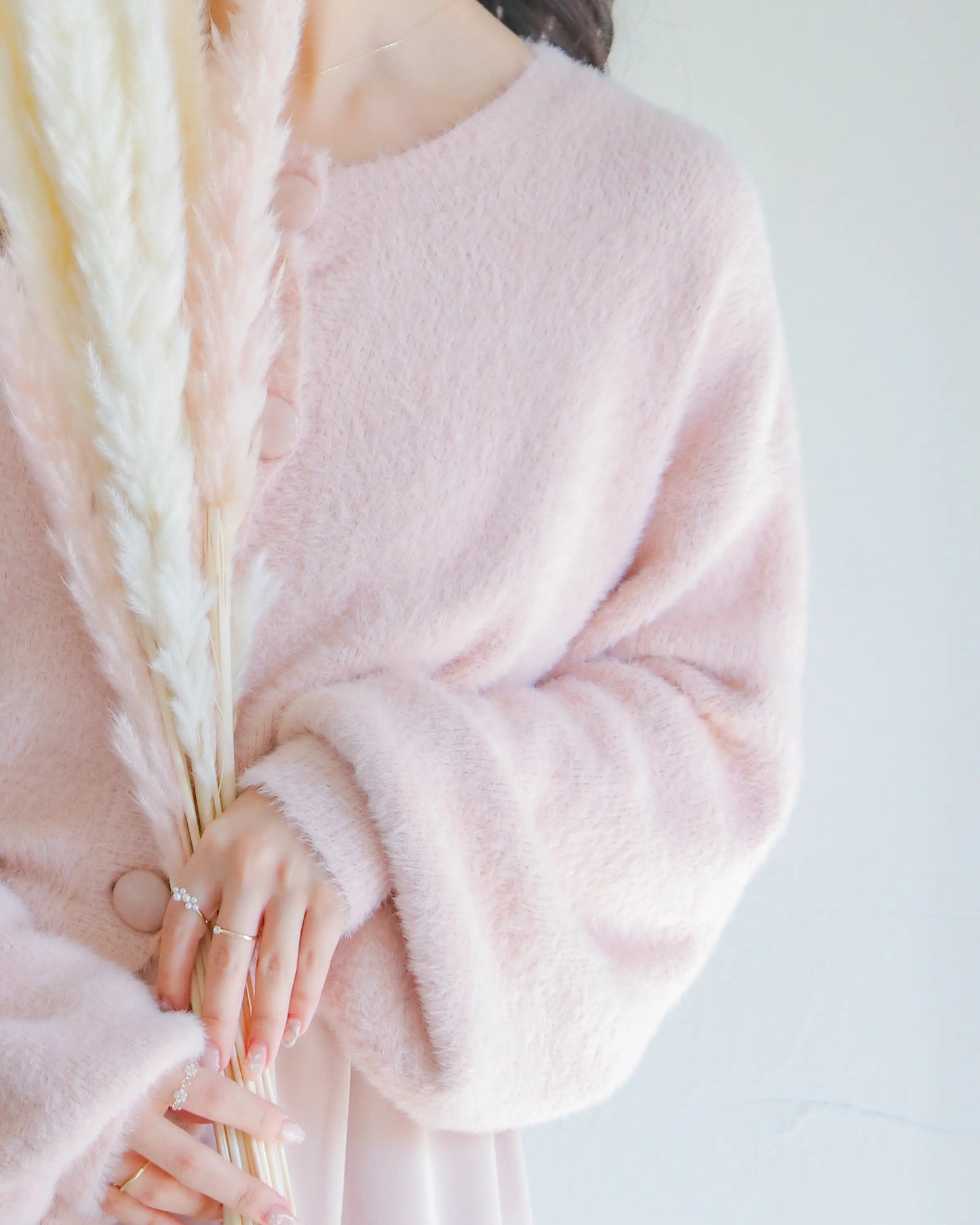 mohair short cardigan【umm pink】