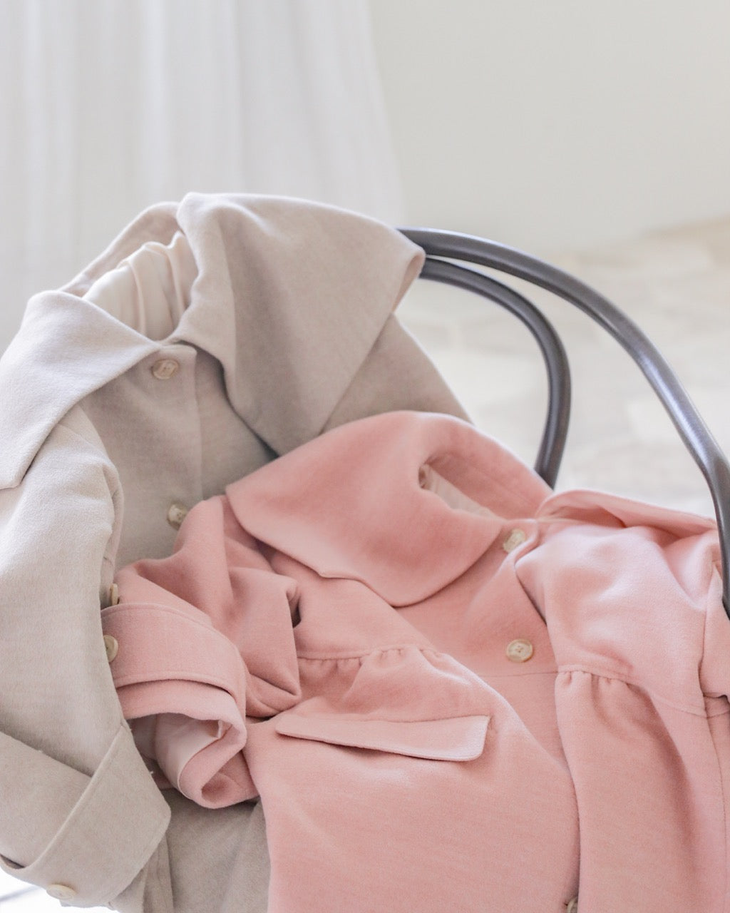 big collar over coat【natural beige】