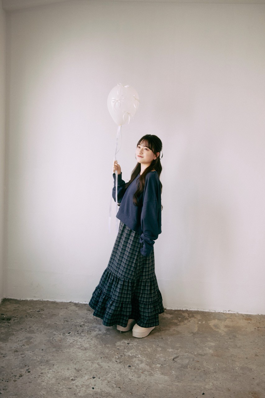 Check tiered skirt