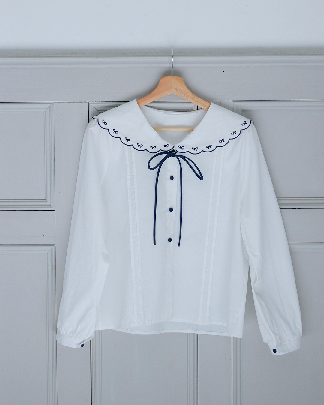 ribbon embroidered blouse