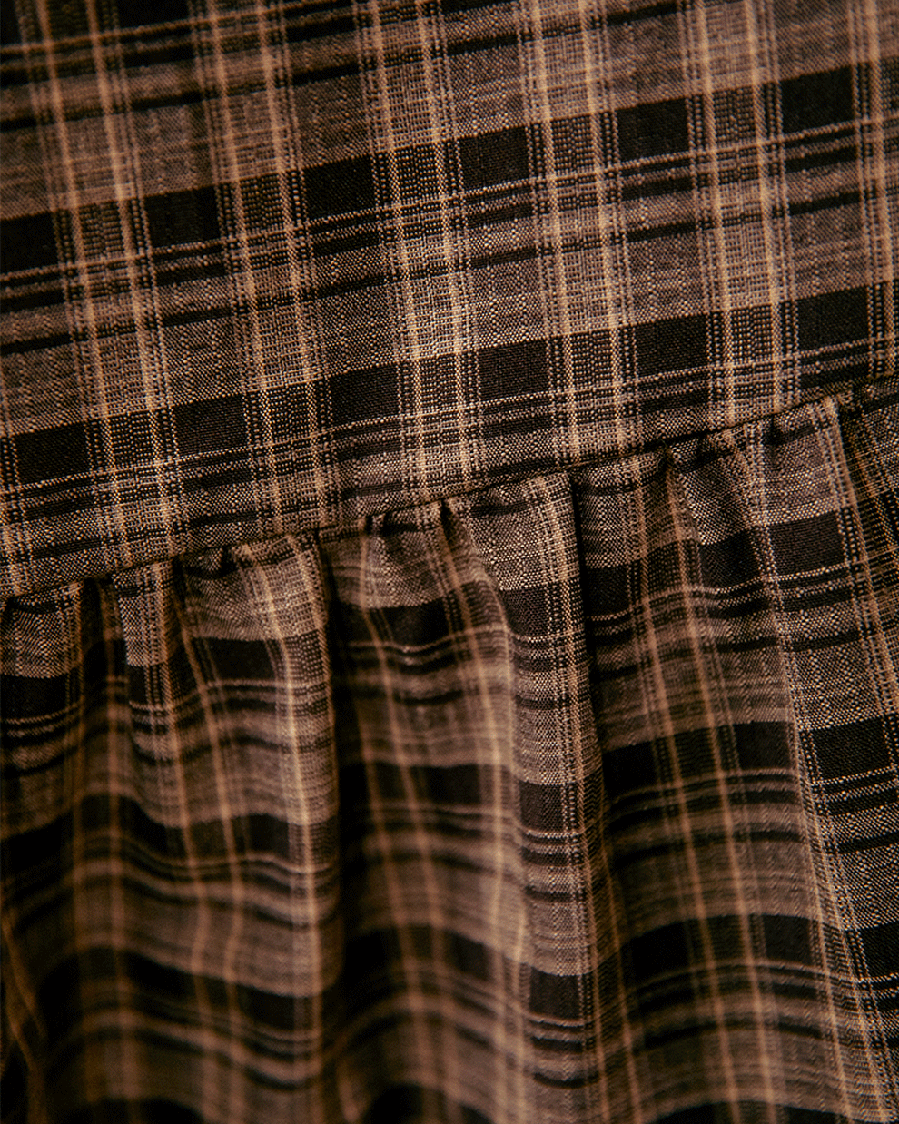 Check tiered skirt