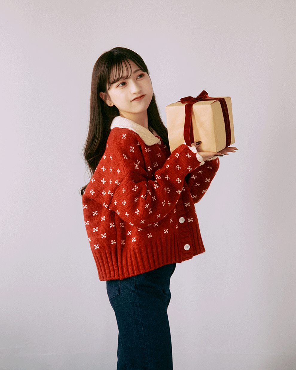 Heart collar cardigan