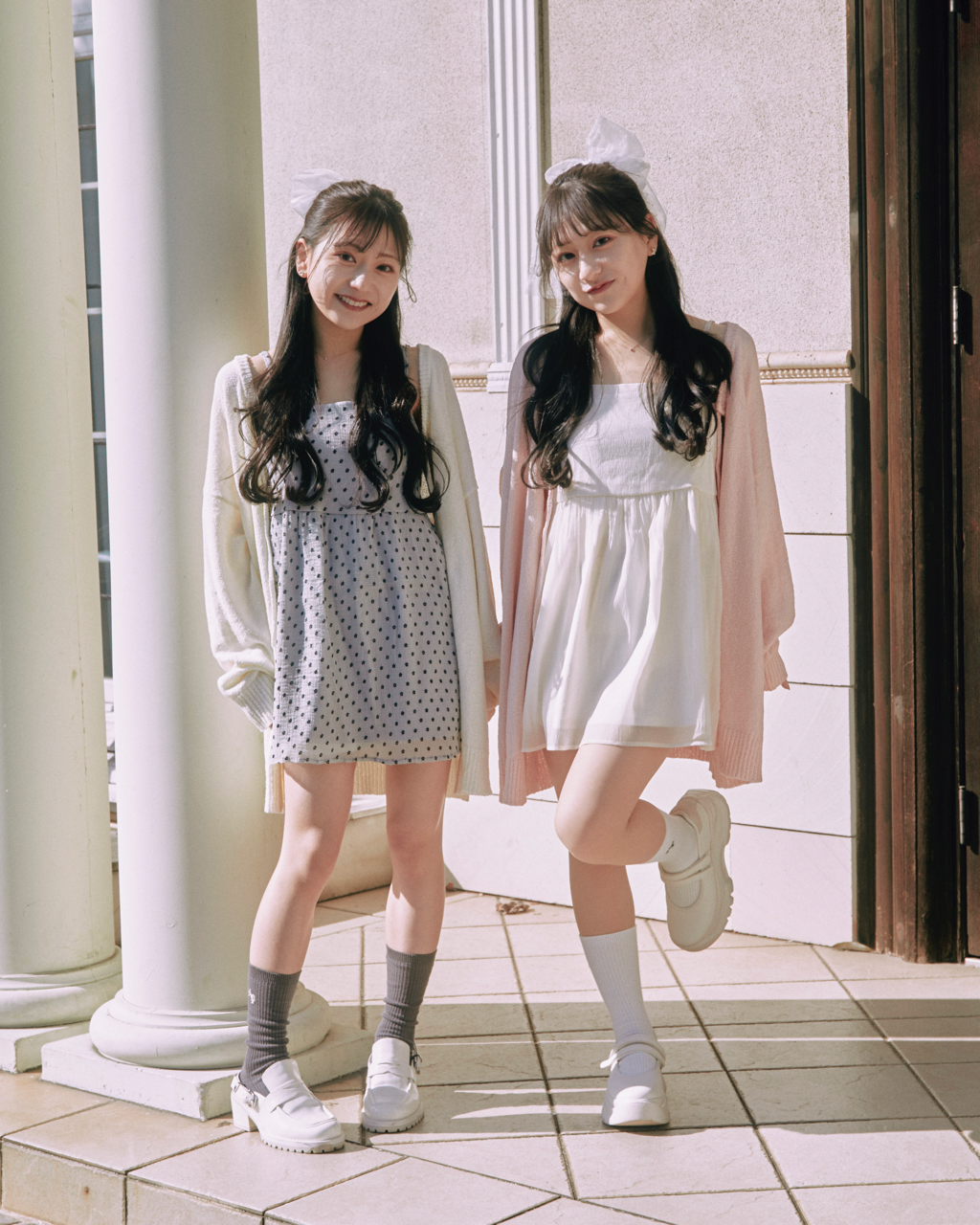 over ribbon cardigan