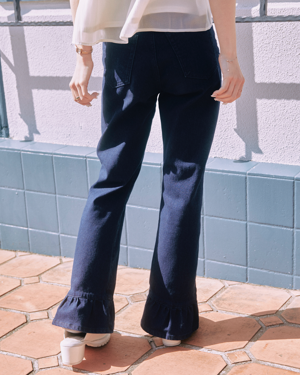 flower flare denim