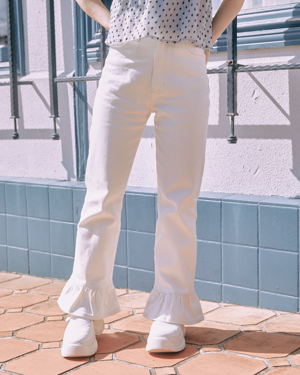 flower flare denim