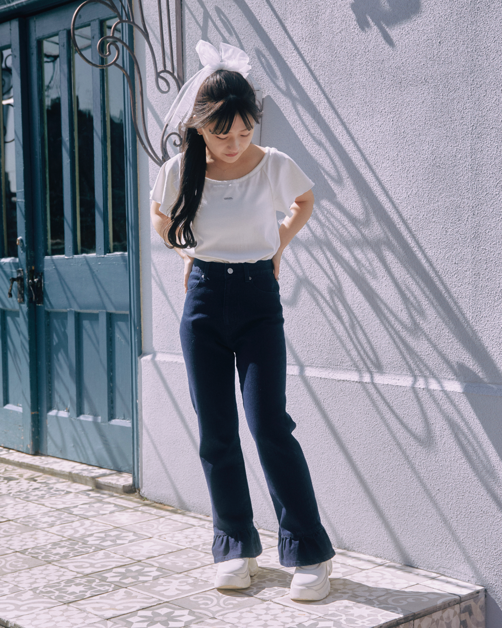 flower flare denim