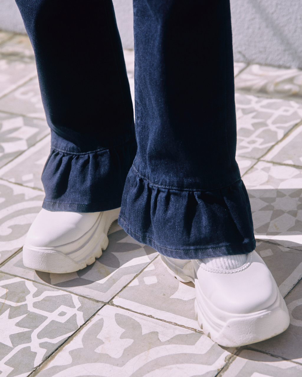 flower flare denim