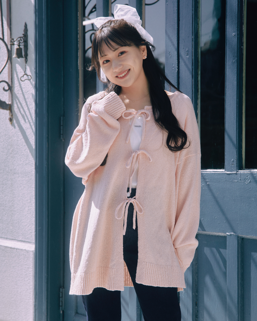 over ribbon cardigan
