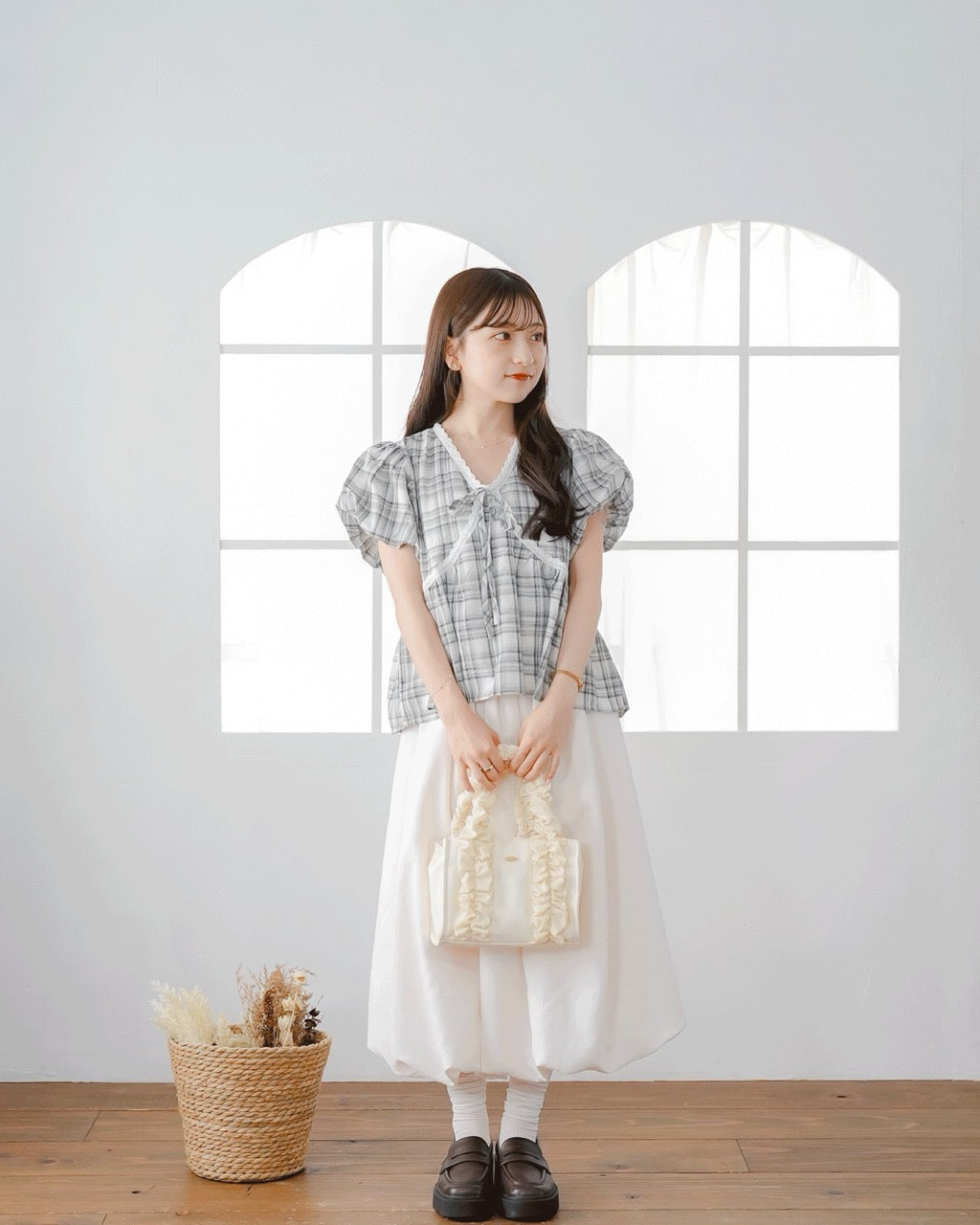 Ribbon Check Blouse
