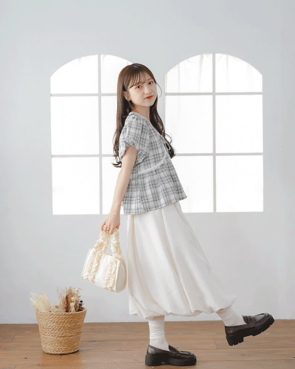 Ribbon Check Blouse