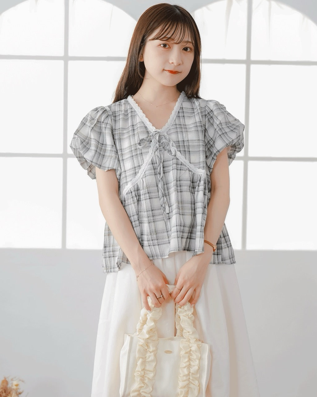 Ribbon Check Blouse