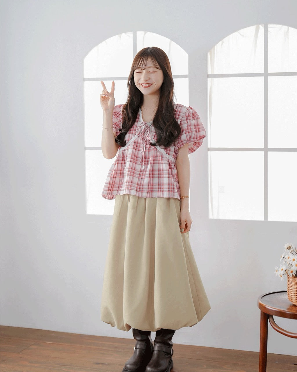 Ribbon Check Blouse