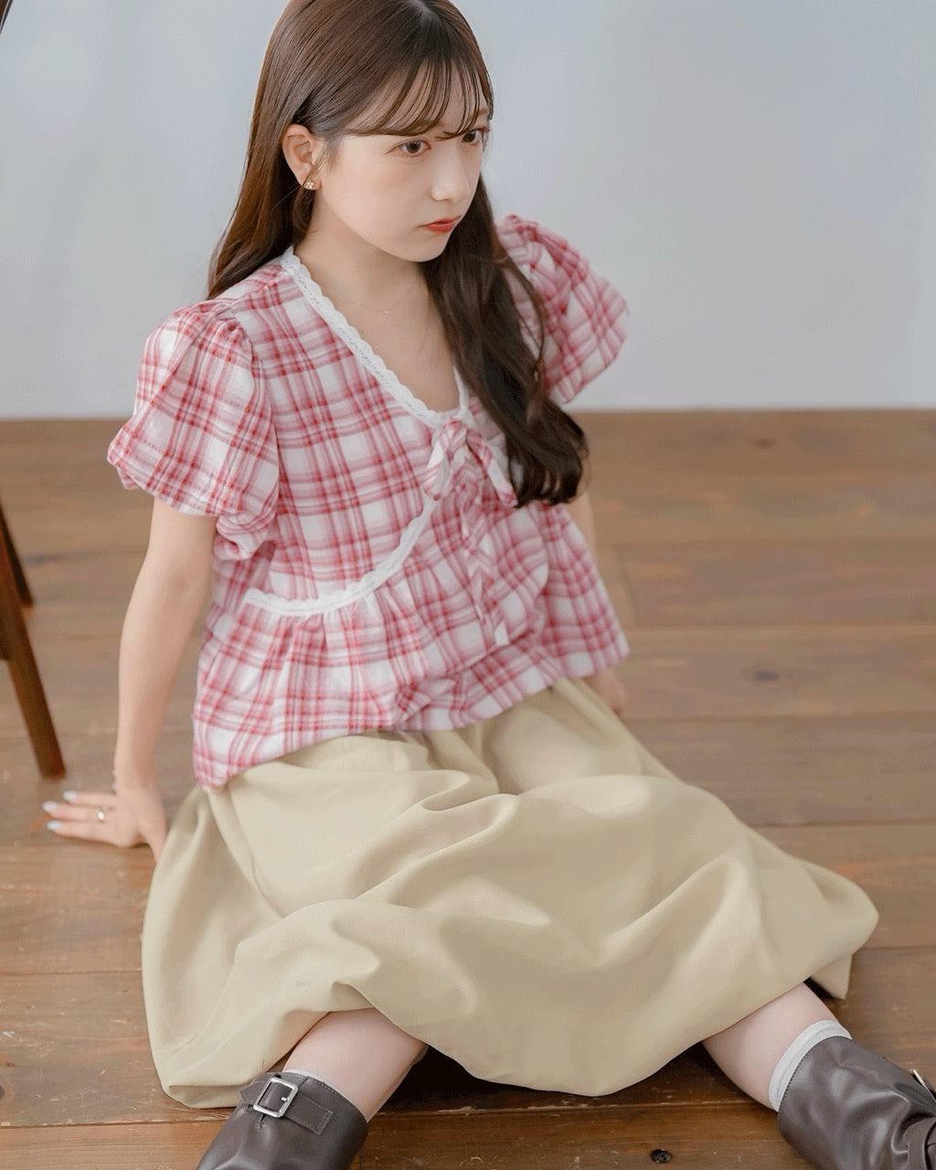 Ribbon Check Blouse