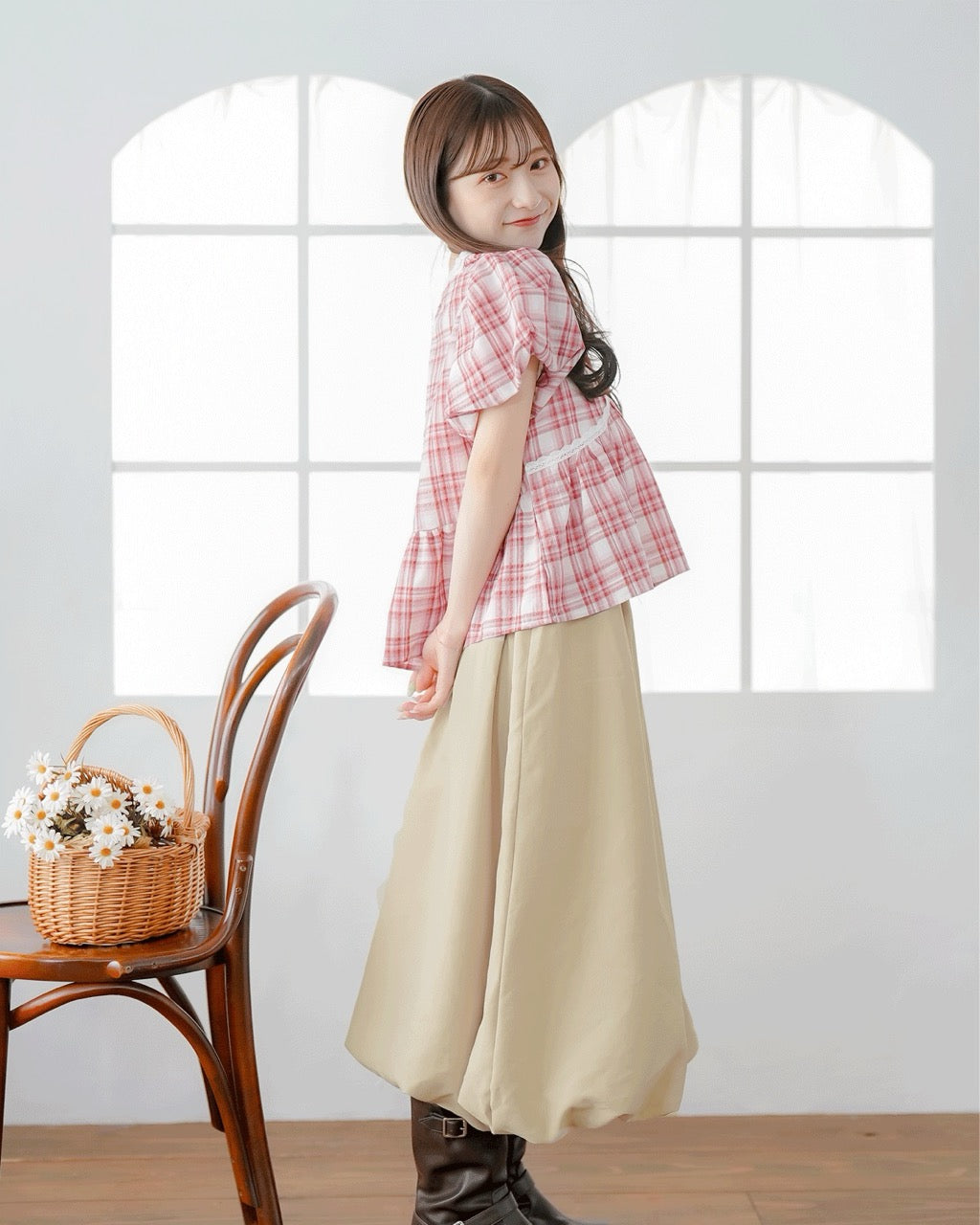 Ribbon Check Blouse