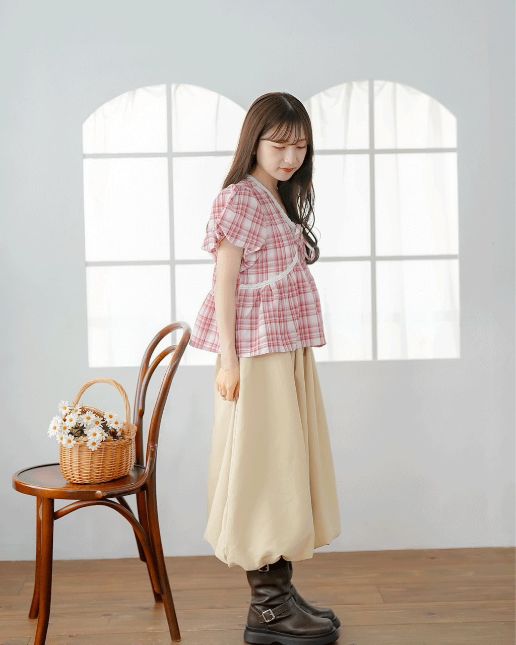 Ribbon Check Blouse
