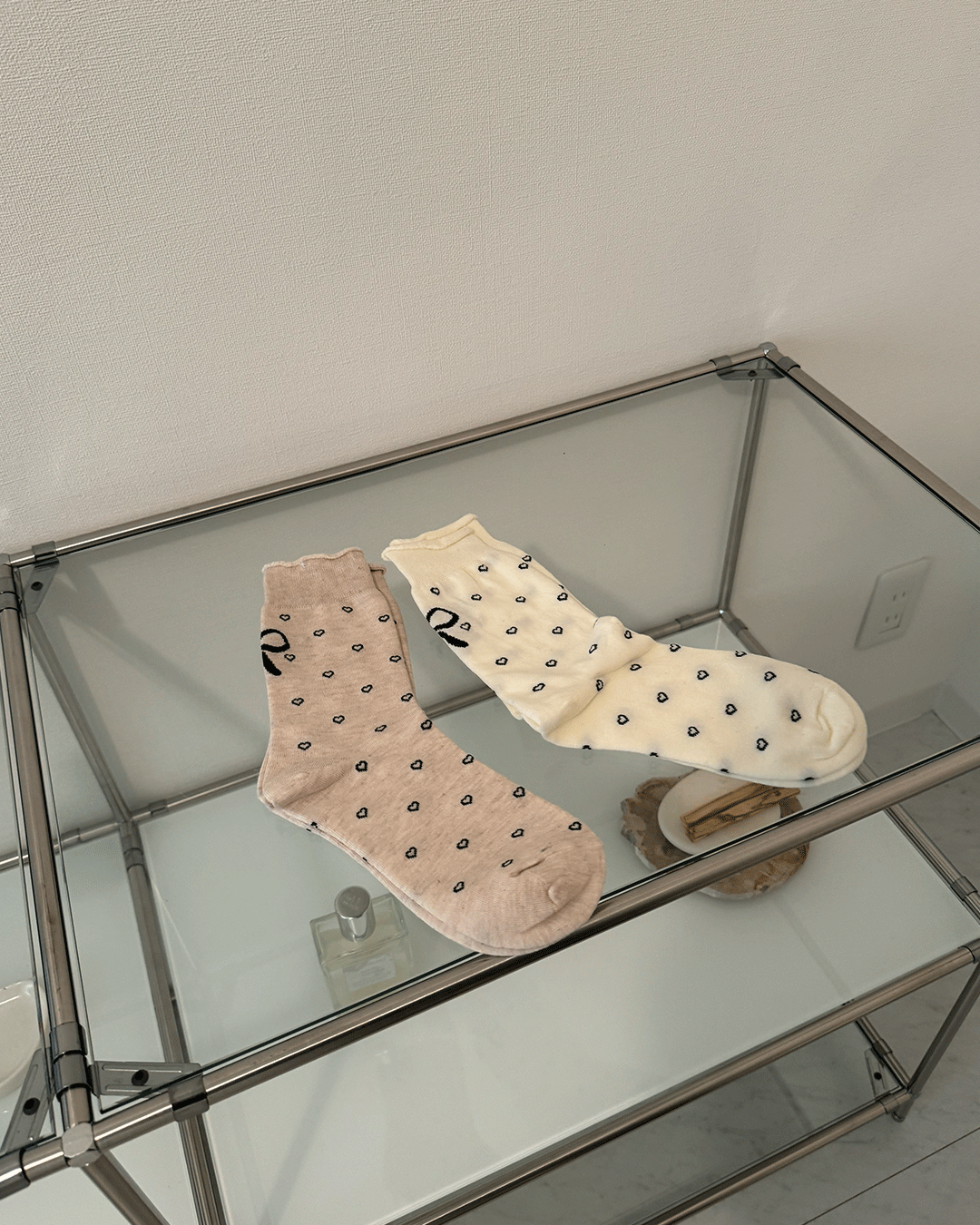 Heart dot socks