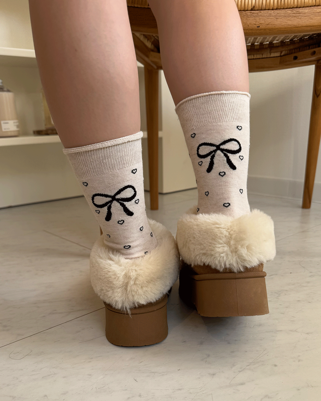 Heart dot socks