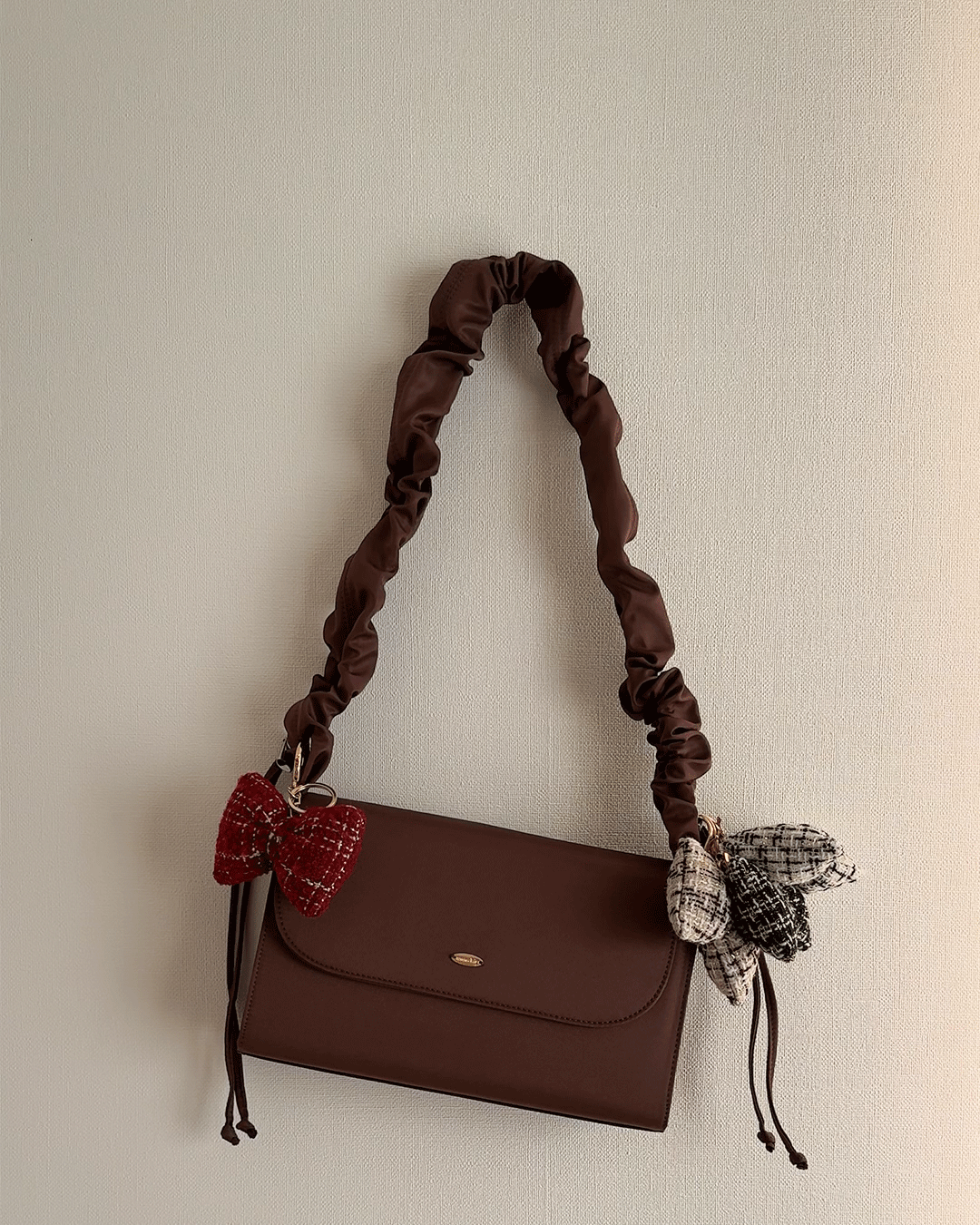 Tweed ribbon Keychain