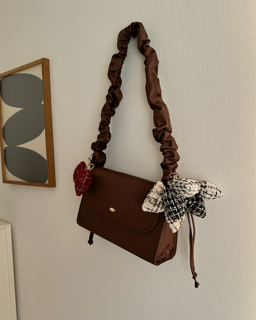 Tweed ribbon Keychain