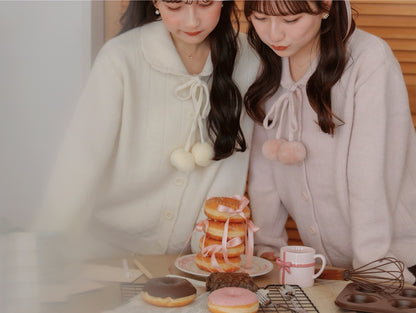 Ponpon Knit Cardigan