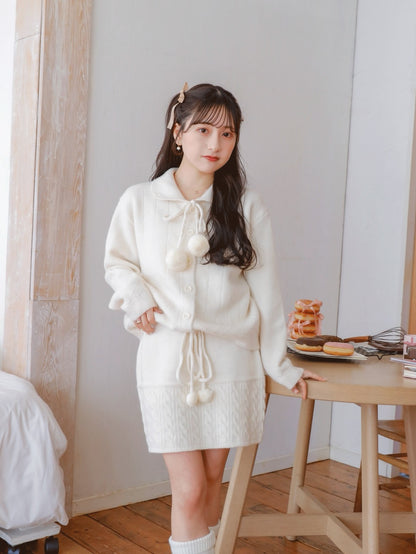 Ponpon Knit Skirt