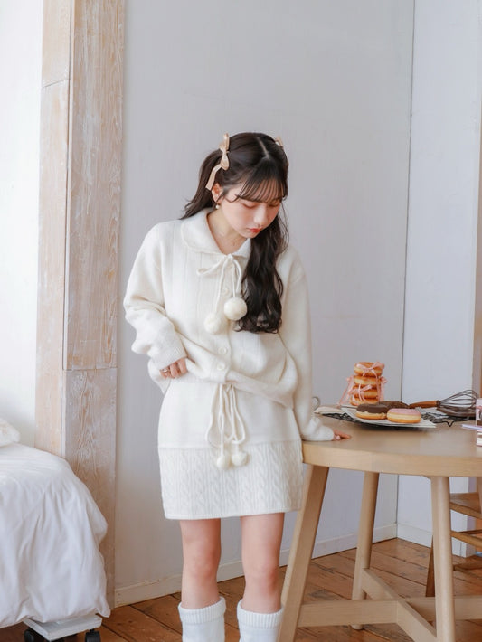 Ponpon Knit Skirt