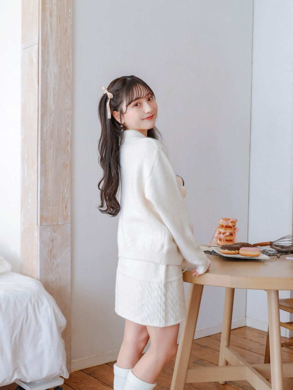 Ponpon Knit Cardigan
