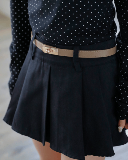Short Pleated Skirt Pants（ベルト付き）