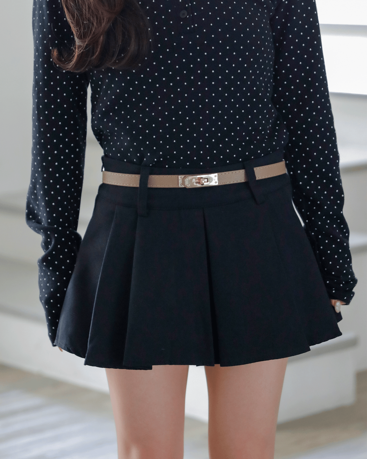 Short Pleated Skirt Pants（ベルト付き）