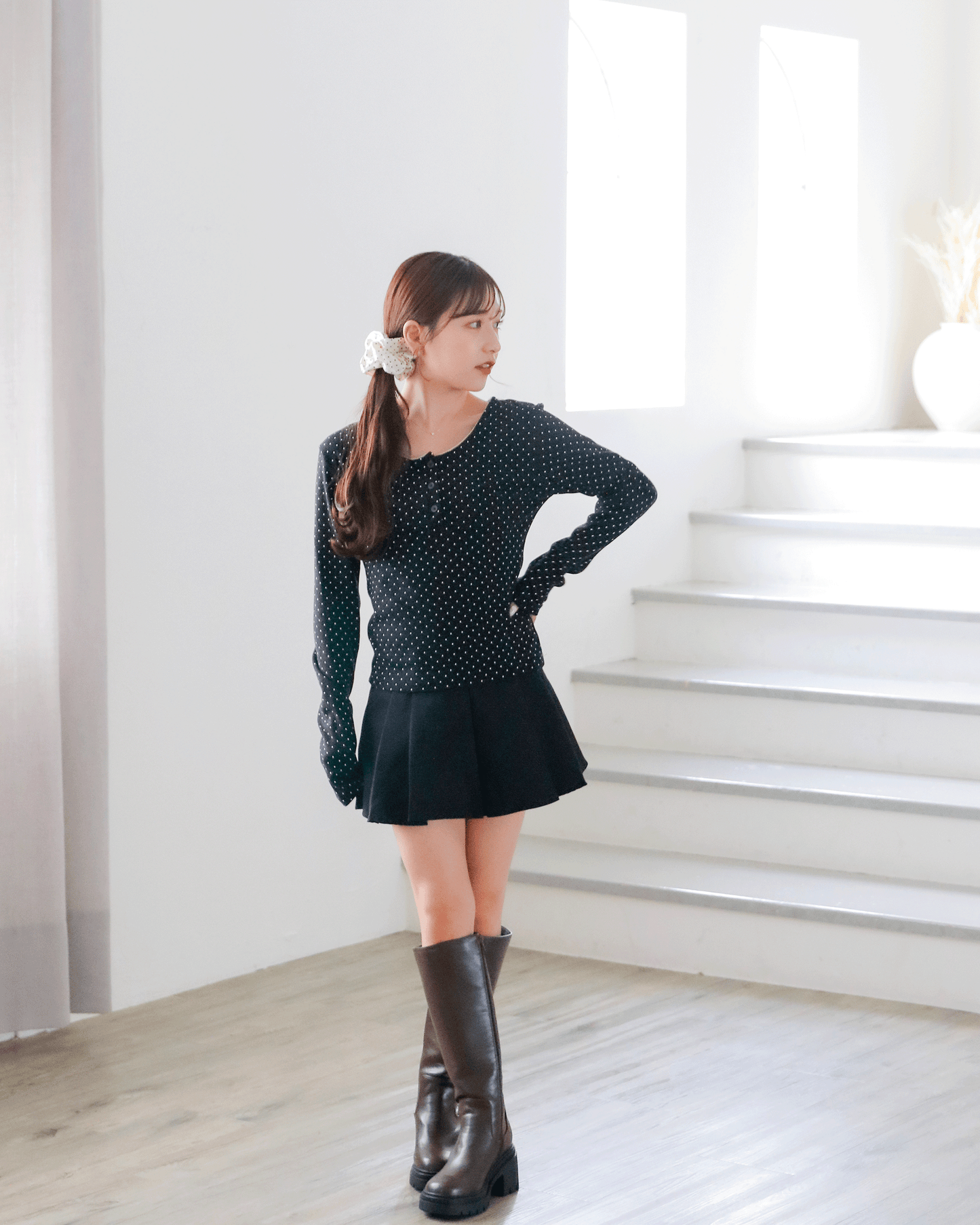 Short Pleated Skirt Pants（ベルト付き）