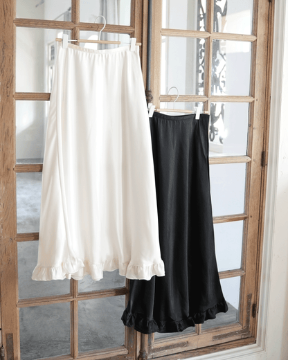 Satin flare skirt